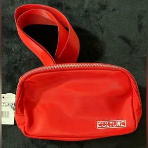 CULTURE Adult Men/Women Crossbody Strap Cash Out Bag Red-NWT 9” X 5”
